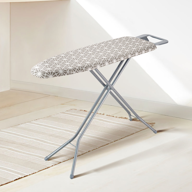 Adjustable Gray Ironing Board with Heat-Resistant Cover