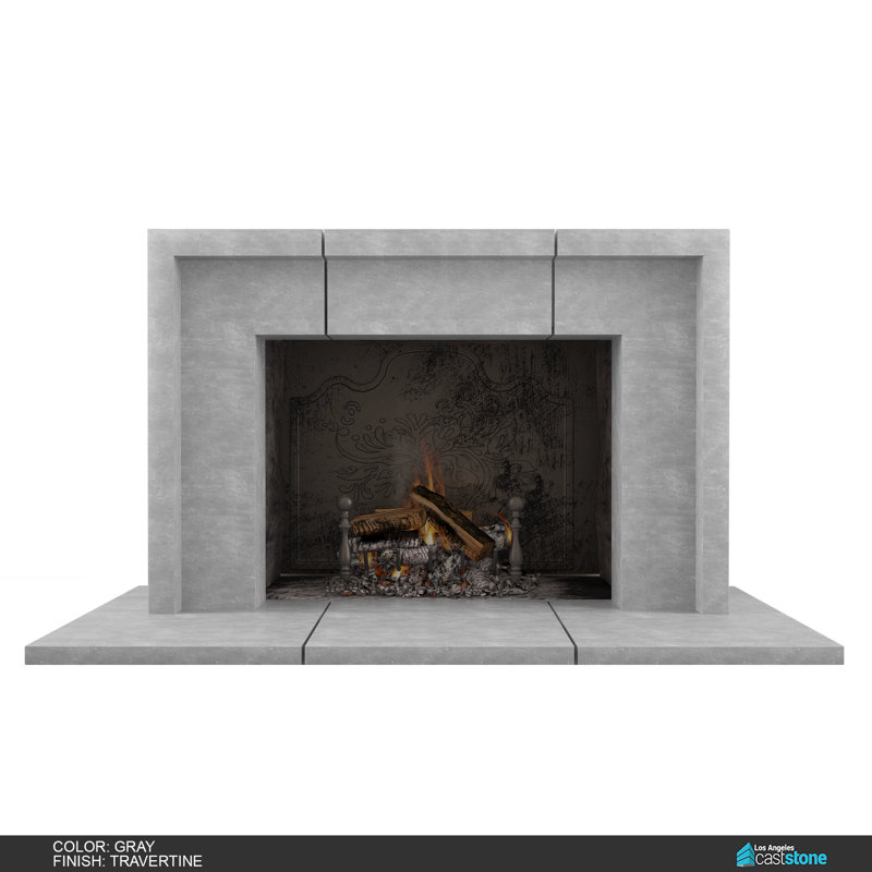Sevun Fireplace Surround, Travertine Gray