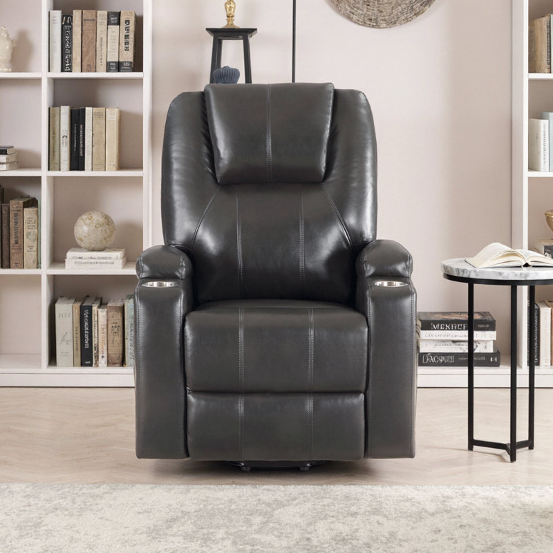 Fauteuil inclinable Cloud Comfort Power Lift avec massages et porte-gobelets - Luxe sans effort, Noir