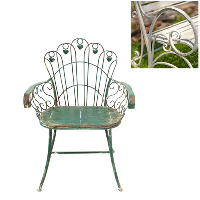 Fauteuil de jardin haut 36,25 "en métal orné de vert antique" Toulouse 1275 "