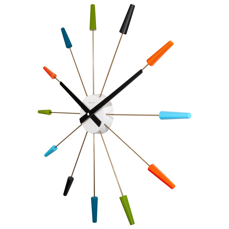 Plug Inn Metal Wall Clock, Multi-Colour