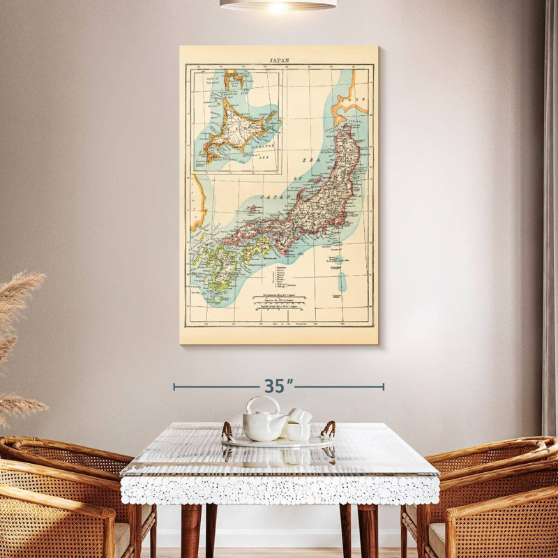 Aliaz Map Of Japan, 51" H x 34" W