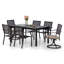 Ensemble repas d'extérieur pour 6 personnes avec chaises de patio et table extensible Williamsburg
