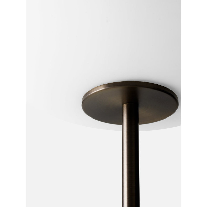 JWDA Floor Lamp, Bronzed Brass/Red Travertine Stone