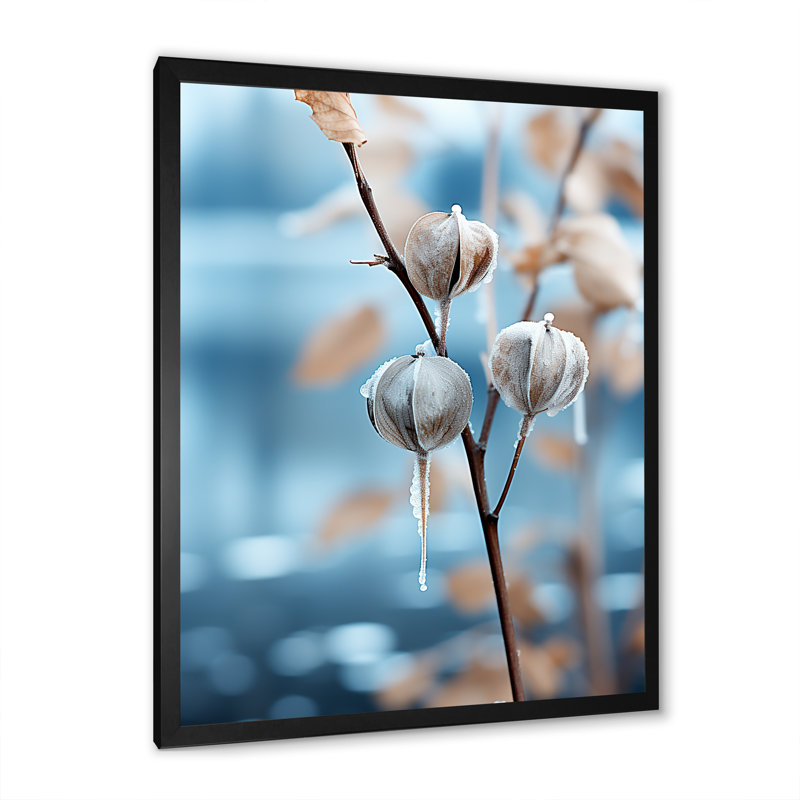 Plantes de chardon bleu givré - chardon, art mural, Cadre photo noir, H 20 po x l 12 po x P 1 po