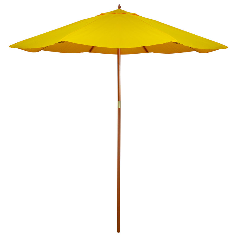 Parasol de marché extérieur 8,5 pi avec poteau en bois, Jaune