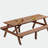 8 Person Brown Wooden Picnic Table, Outdoor Camping Dining Table with 2 Seats, Garden, DIY with 2 Built-in Benches, 2220lb Capacity