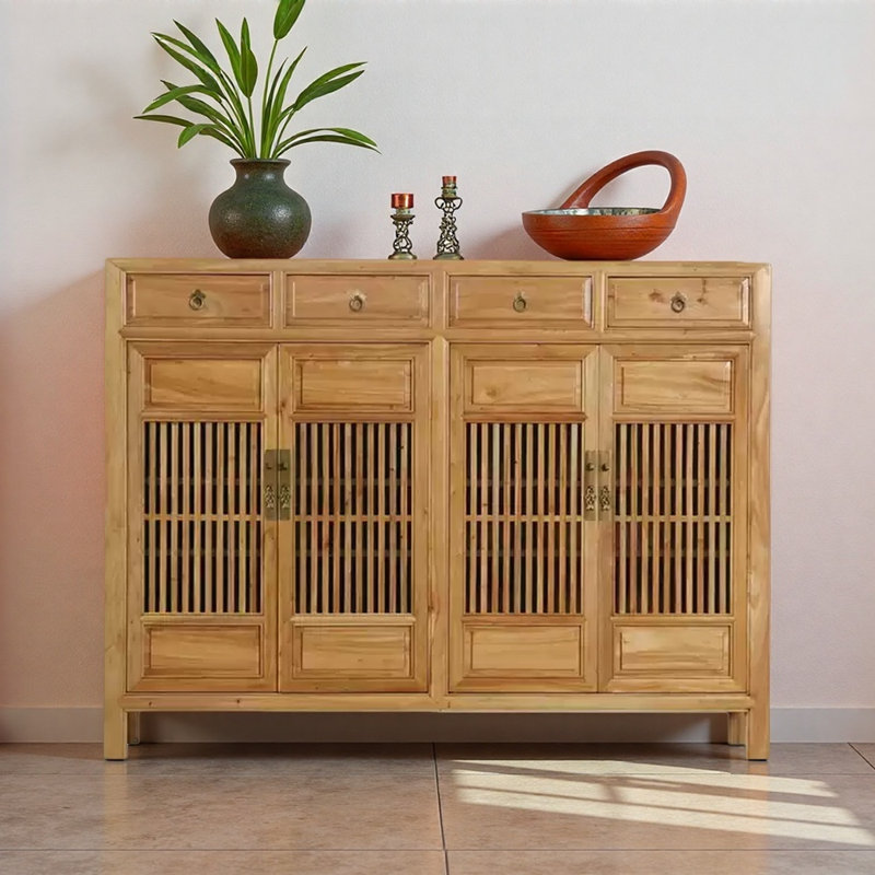 Buffet grande capacité minimaliste, H 47,24 po x l 62,99 po x P 15,75 po, Brown