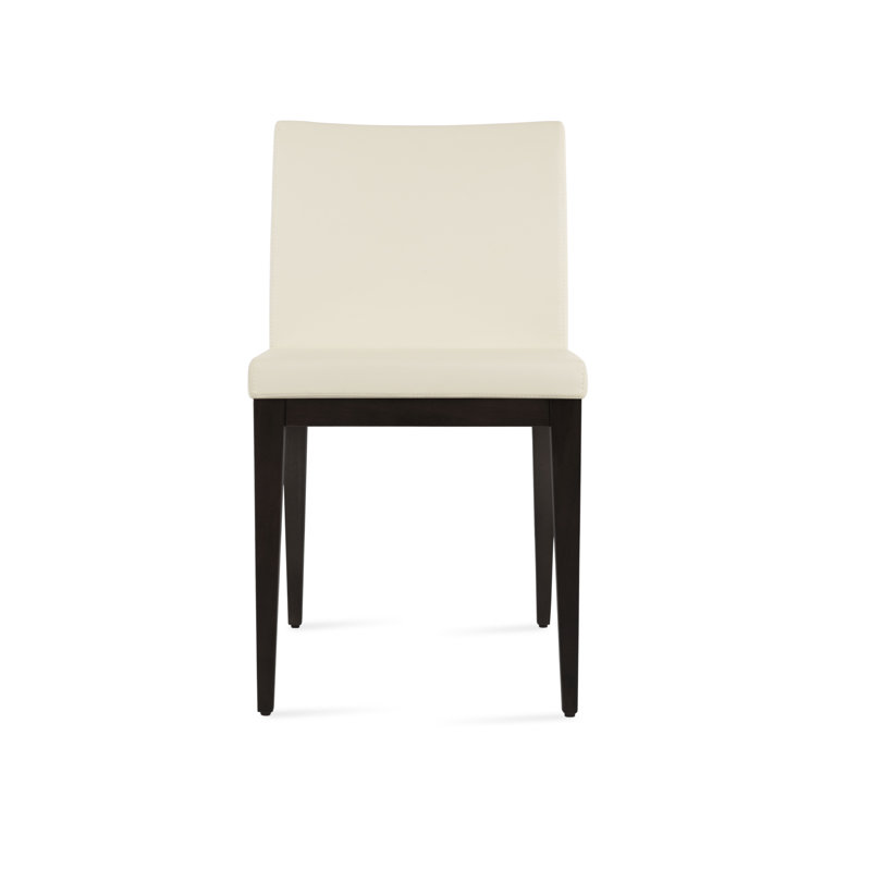 ARIA en cuir rembourré chaise, PPM Leatherette - Crème, Wengé