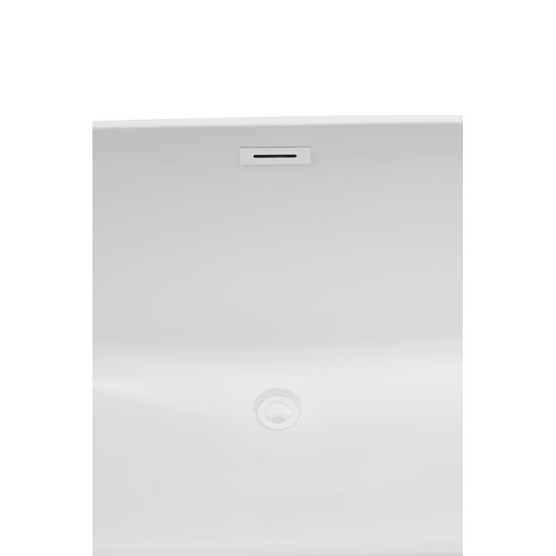 62.2'' x 28.7'' Soaking Acrylic Bathtub, Glossy White