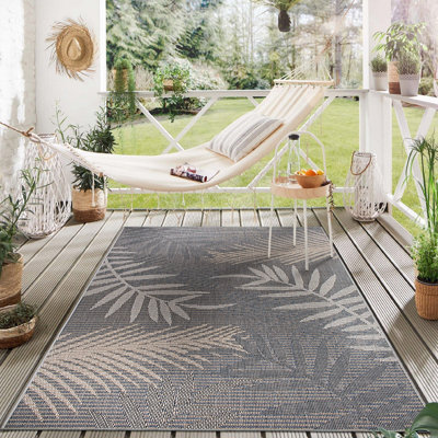 Bahama Palm Frond Indoor Outdoor Area Rug