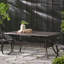 Table de salle à manger pliante en bois d'acacia pour terrasse extérieure, plateau en bois d'acacia extensible de 64 à 82 pouces, structure en métal noir