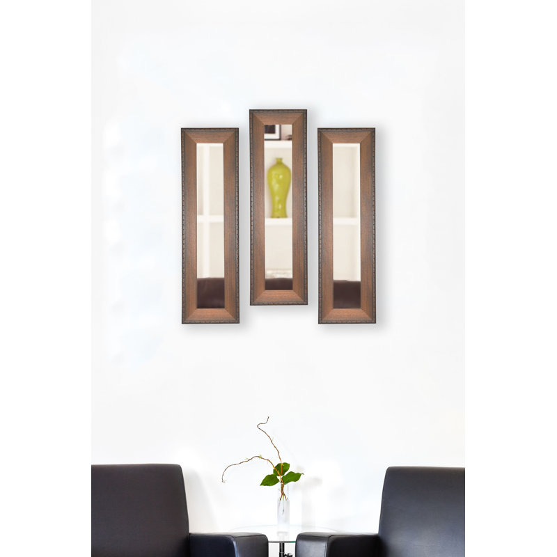 Trujillo Wood Flat Wall Mirror, 39.5" H x 11.5" W