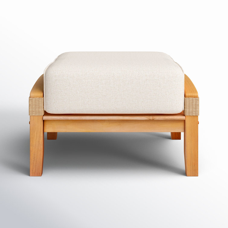 Cotesfield Teak Outdoor Ottoman with Cushion