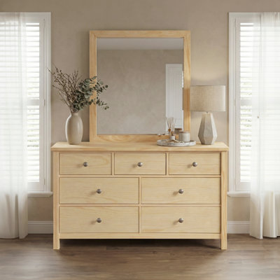 Commode 7 tiroirs avec miroir Natural