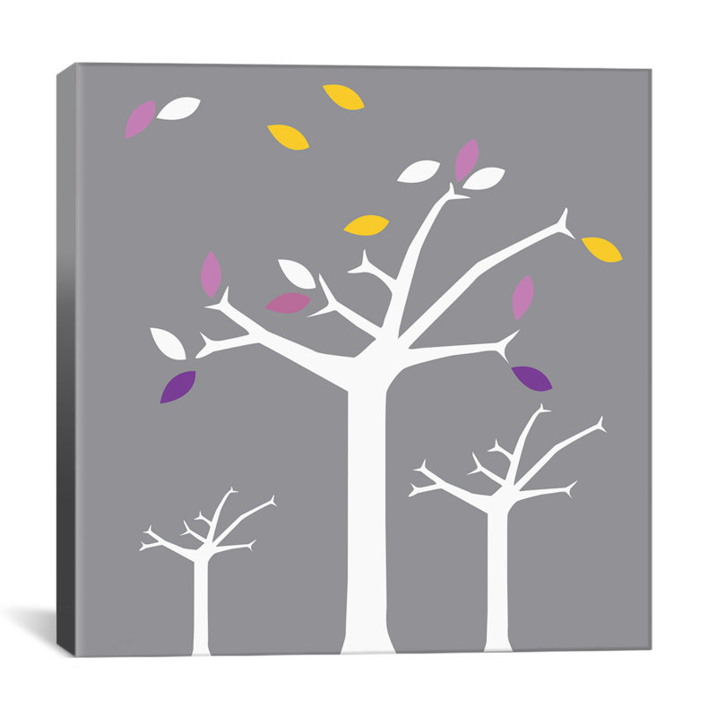 « automne trees », impression sur toile enroulée Kids Art, H 26 po x l 26 po x P 1,5 po, Toile tendue, Pas de tapis