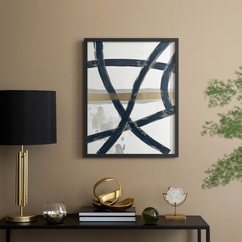 Abstract LII Framed Print - Ready To Hang - Made in USA, 10" H x 8" W, Black
