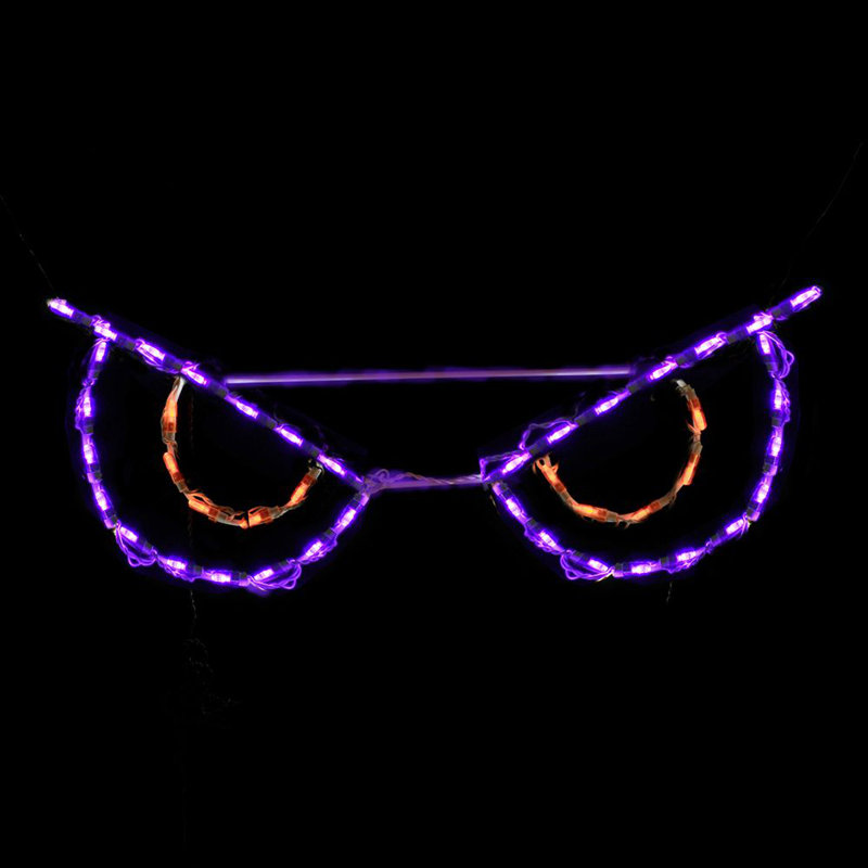 Décoration de fenêtre éclairée effrayant éclairé yeux à del 44, Orange / rose