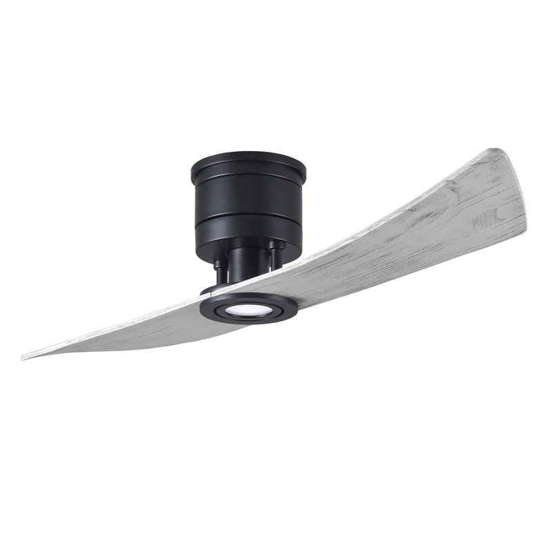 Lindsay 52'' Ceiling Fan with LED Lights, Matte Black, Barn Wood Tone