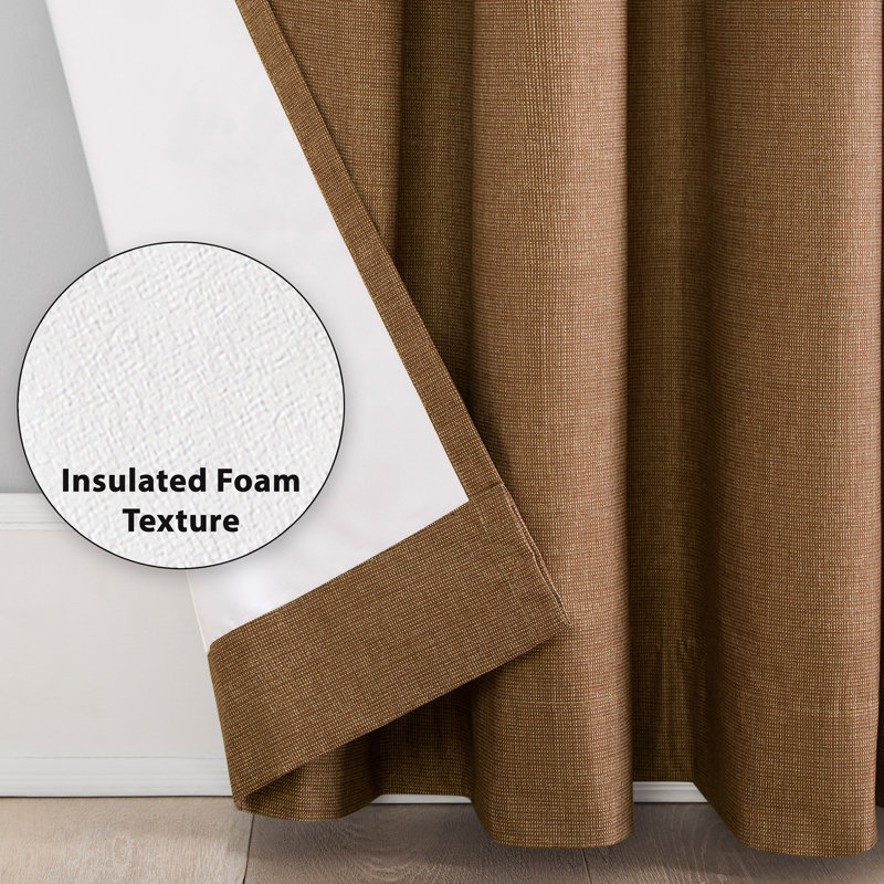Pecan Blackout Thermal Insulated Grommet Curtain Panel