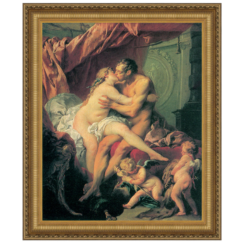 «Hercules and Omphale, 1735» par François Boucher, reproduction d'art encadrée, H 29,25 po x l 25,25 po x P 1,875 po