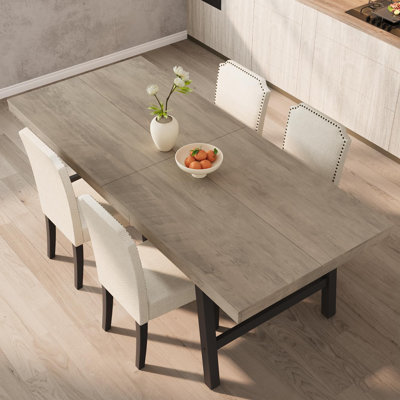 78.7" Industrial Dining Table for 6-8, Large Rectangular Kitchen Table with Sturdy Metal Frame