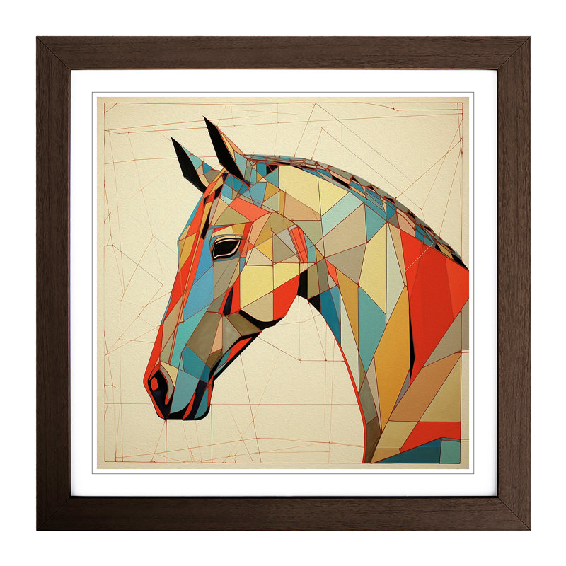 Horse Constructivism No.4 - Framed Print, Walnut
