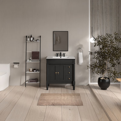 30'' Single Bathroom Vanity With Ceramic Top