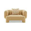 Fauteuil rond rembourré surdimensionné de 57 po avec coussins décoratifs Ambra