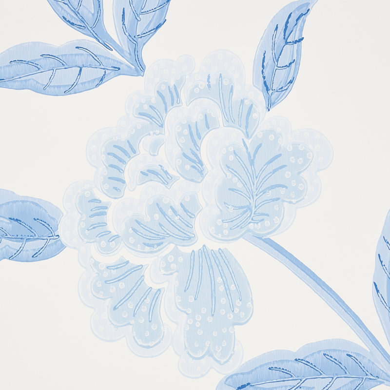 Papier peint floral Whitney, Bleu