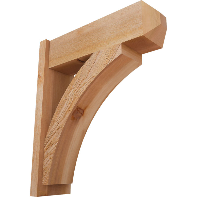 Thorton Craftsman Rustic Wood Outlooker,  26" D x 30" H , 8" W Western Red Cedar (Rough Sawn)