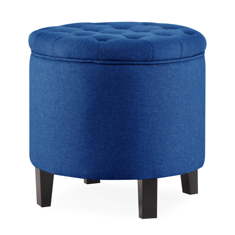 Kallenbach Upholstered Ottoman, Black, Blue