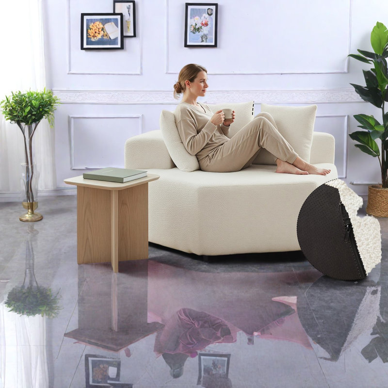 Chaises d'appoint modernes, méridienne modulaire en chenille de 54 pouces pour la maison