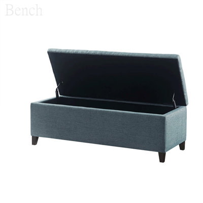 Mishak Polyester Upholstered Storage Bench -  Corrigan StudioÂ®, 4F6BADB26A94449F96D78FF6E08BBAFF