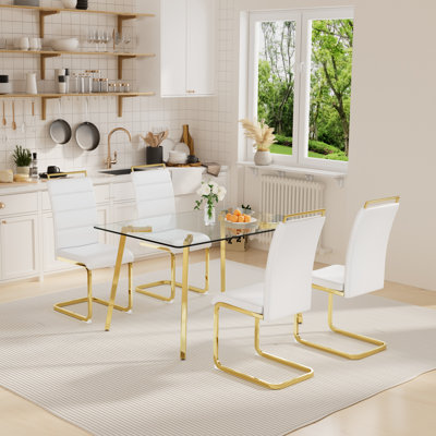 Lashya 4 - Person Four Leg Base Dining Set