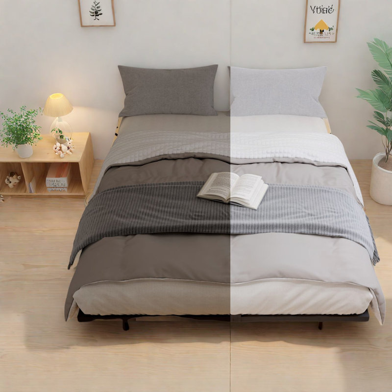 Sturdy Metal Queen Bed Frame With Storage, Modern Design For Home
