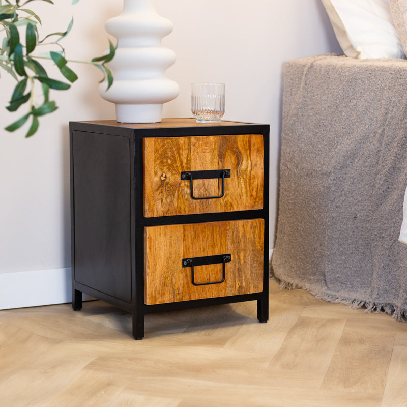 Musa 35cm W Steel Bedside Table