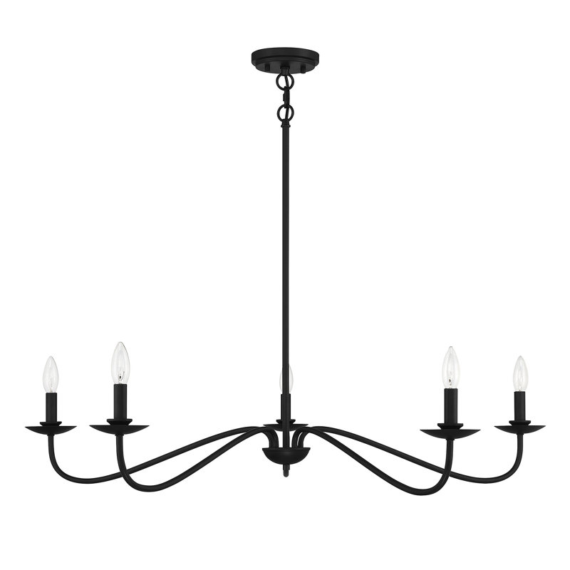 Abigeal 5-Light Chandelier, Noir mat