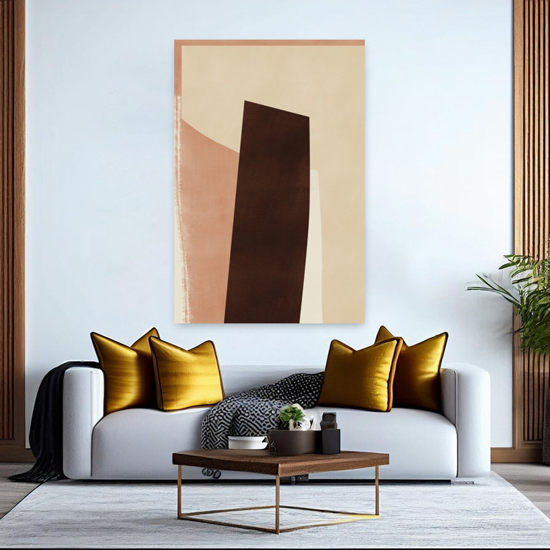 Art contemporain abstrait géométrique contemporain, H 60 po x l 40 po