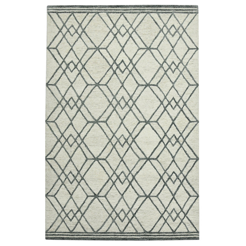 Tapis en laine crocheté à la main Amaanah, Rectangle 5 pi x 8 pi