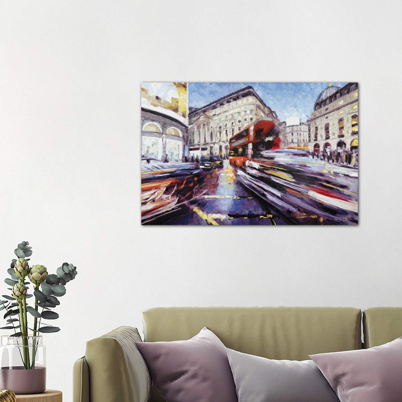 Regent Street At Piccadilly by Roger - Wrapped Canvas Painting, 101.6 cm H x 66.04 cm W x 1.91 cm D