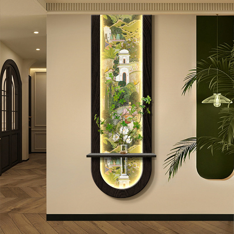 Art mural vert et vert en forme de grès, H 47,24 po x l 15,75 po