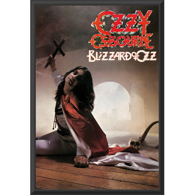 Ozzy Ozbourne - affiche d'art encadrée en bois d'ingénierie avec verre plexi 24 x 36 po Blizzard of Oz