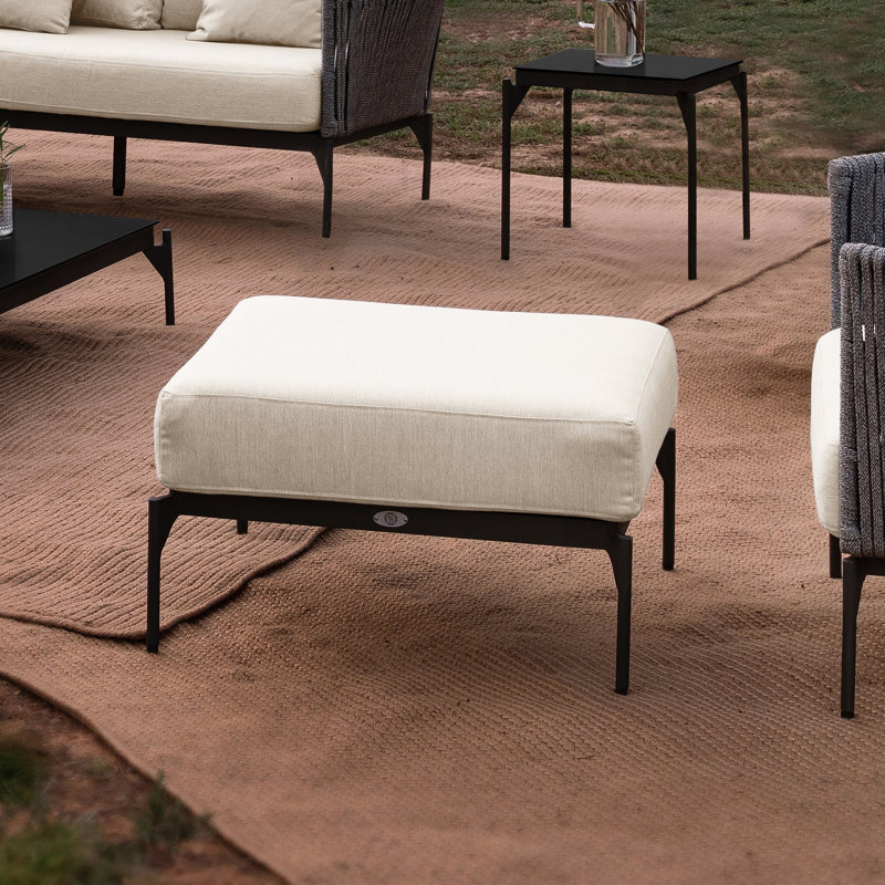 Boston Outdoor Ottoman, Canvas Black Sunbrella® Canvas