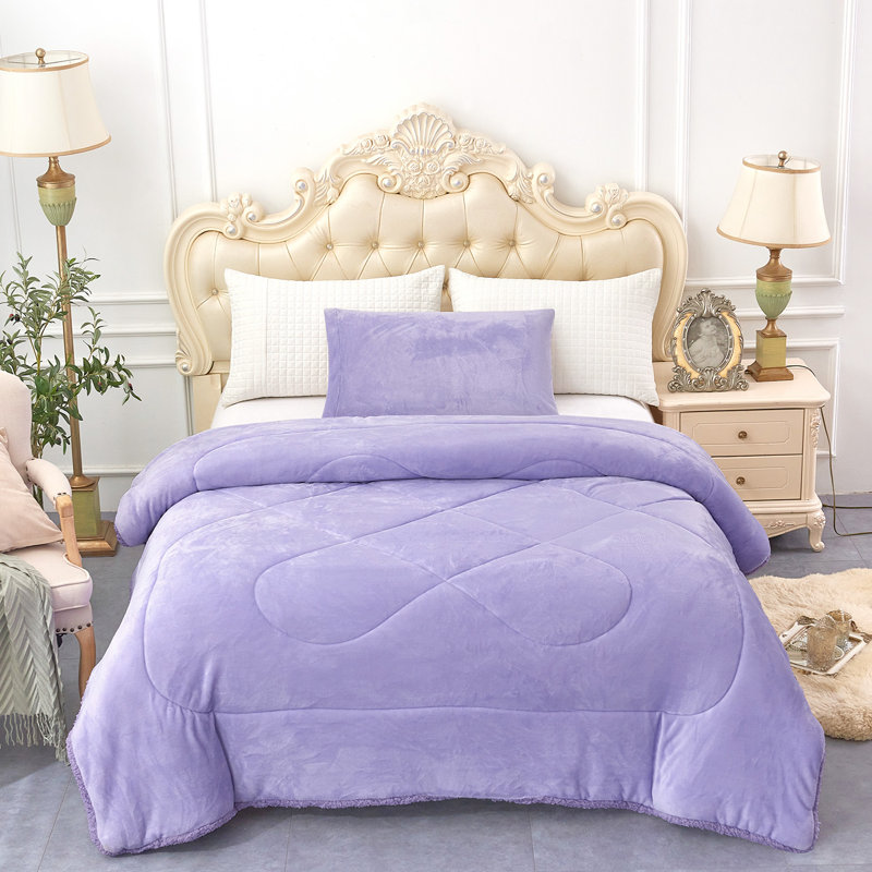 Couverture simple en molleton Sherpa, Mauve