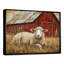 «Sheep By The Old Red Farm - Sheep», reproduction sur toile-49762922-49762921-205400210