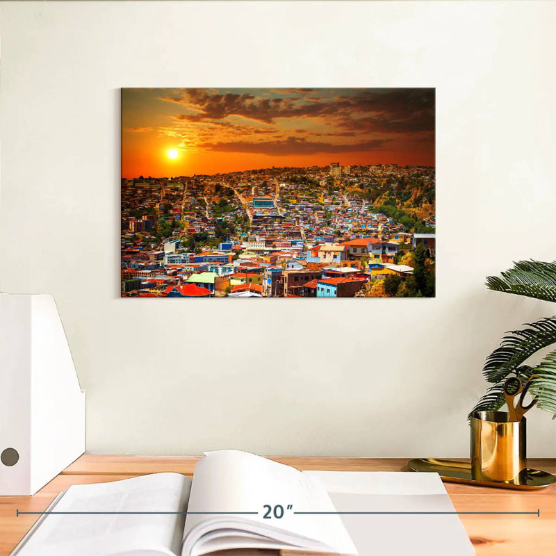 Coucher de soleil doré Nicci Valparaiso, H 8 po x l 12 po