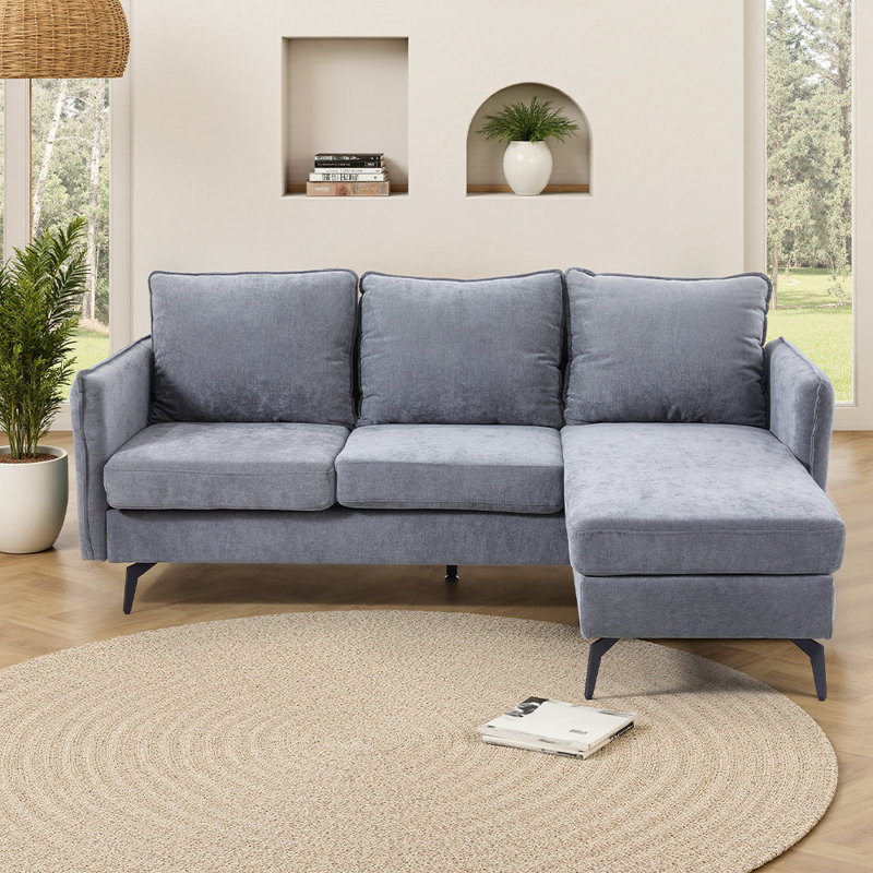 3 Seater Linen Sofa, Grey