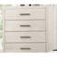 Commode de style transitionnel 1 pièce avec glissières latérales en métal et tiroirs en queue d'aronde gris clair