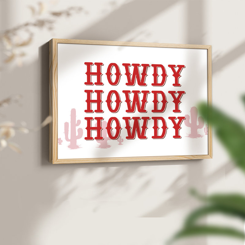 Howdy - Reproduction encadrée - Restickable, H 11 po x l 14 po, Naturel